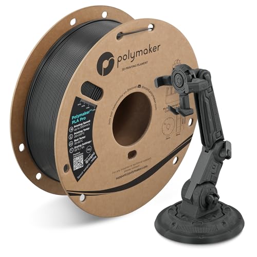 Image of Polymaker PLA Pro 3D Printing Filament Dark Grey 1.75mm 1KG, High-Impact Tough PLA, Fast Printing up to 300mm /s, High Speed New Formula, Easy to Print on Most FDM Printers, No Enclosure Required