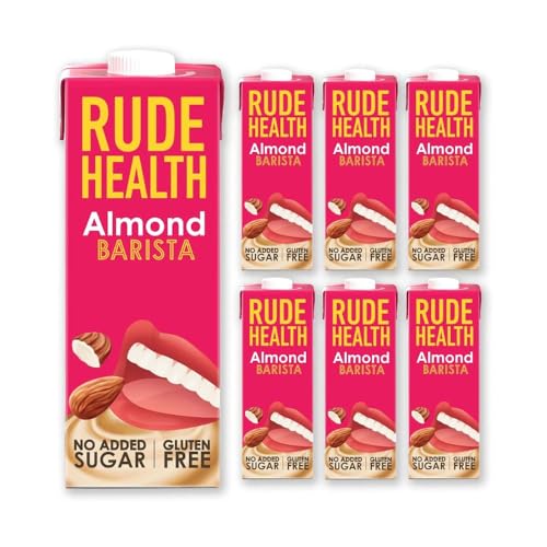 Rude Health 6 x 1 Liter Barista Mandeldrink, 100% natürliches Getränk, laktosefrei, milchfrei und glutenfrei, ohne Zuckerzusatz, gesund und vegan