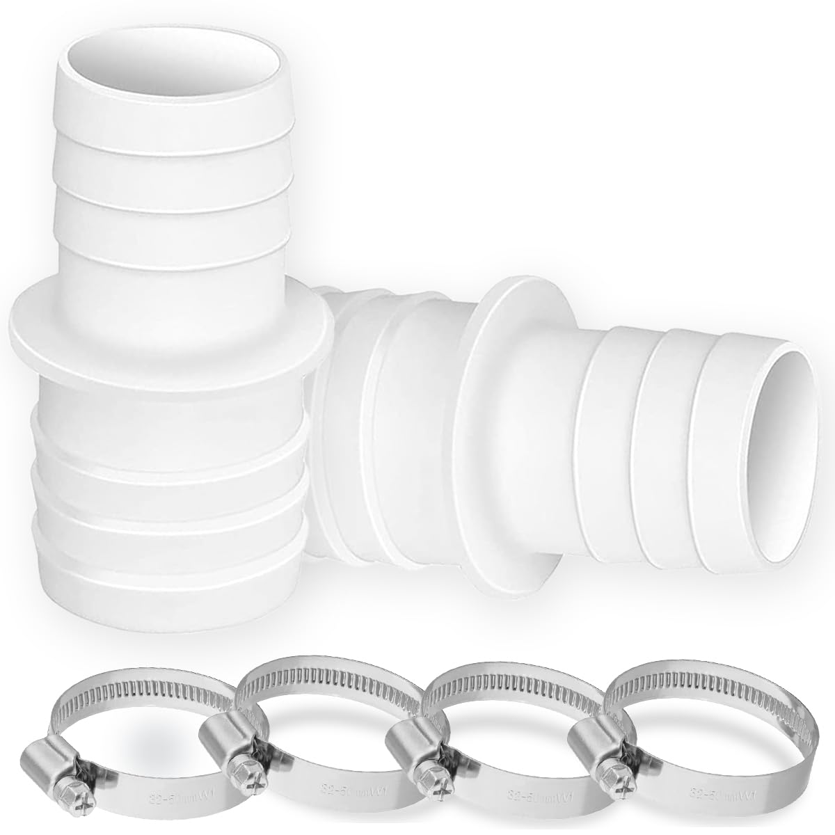 Entretien Piscine Lot De 2 Colliers De Serrage Piscine 32mm - Plastique Résistant - Installation Sans Outil Adaptateur Tuyau Piscine 32 38