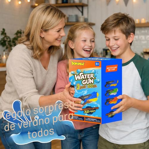 Miniatura 9 de Pistola De Agua Doviden Para Niños Alcance De 10 M, Pistolas De Agua De 600 Ml Con Bomba, Súper Pistola De Agua Para Adultos, Juguete De Agua Para Piscina Al Aire Libre, Playa Y Jardín Para Niños