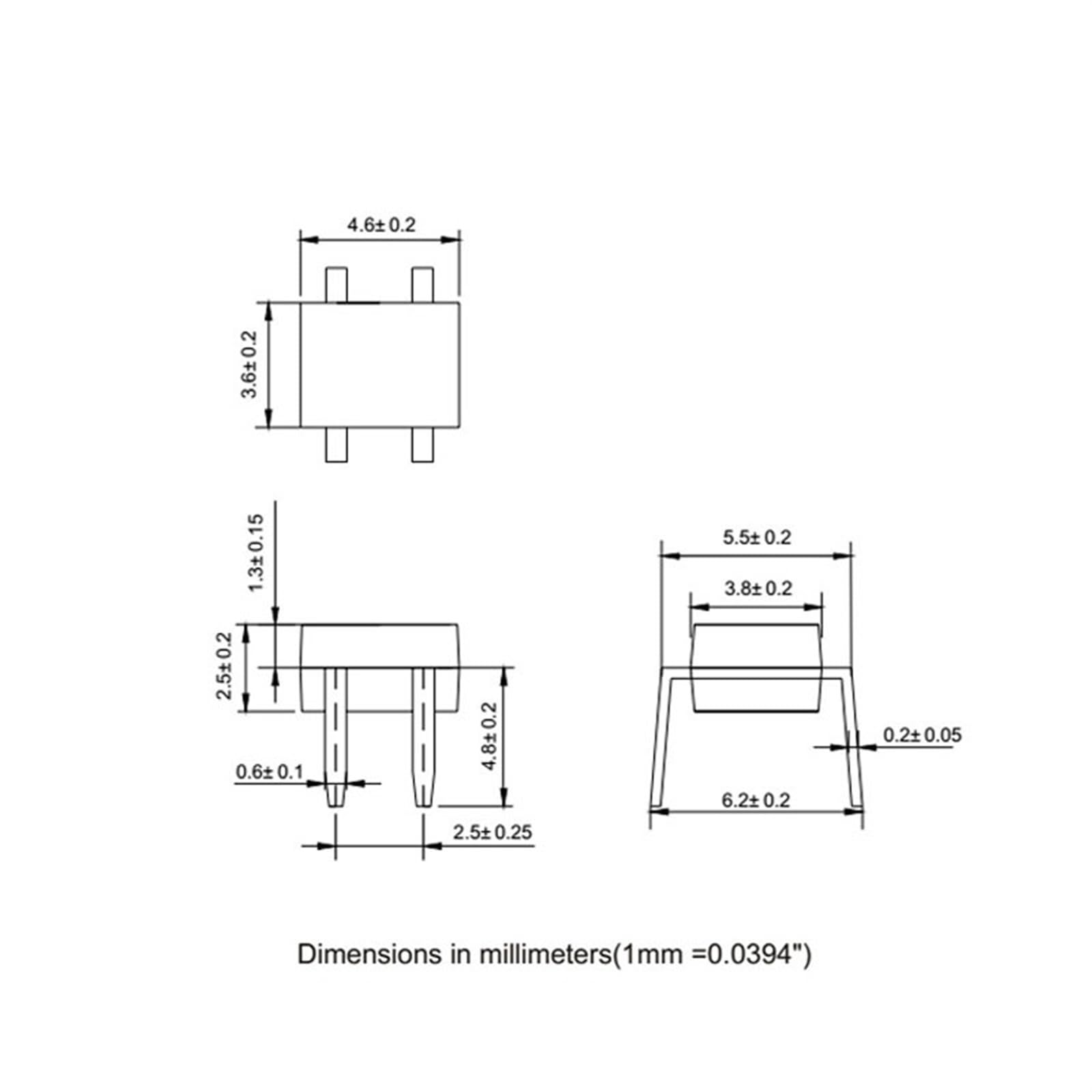 200/500/1000/2000/5000 pezzi MB6M ponte raddrizzatore 0,8 A/600 V SMD DIP-4(500Pcs)
