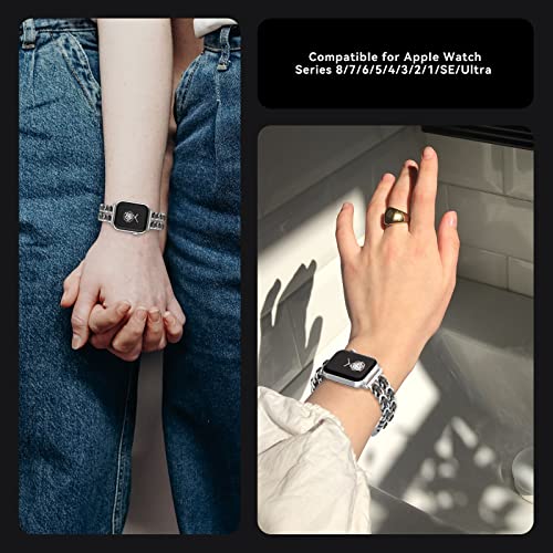 Image of Gold Watch Bands for Women Compatible with Apple Watch Band 38mm 40mm 41mm 42mm 44mm 45mm 46mm 49mm Adjustable Metal Band Cowboy Steel Chain Bracelet for iWatch Series1 /2 /3 /4 /5 /6 /7 /8 /9 /10 /11 /SE