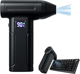 Soprador Elétrico Portátil, 130000 RPM, 3 Velocidades, Sem Fio Recarregável, Display Digital, Multifuncional para Limpeza de Eletrônicos