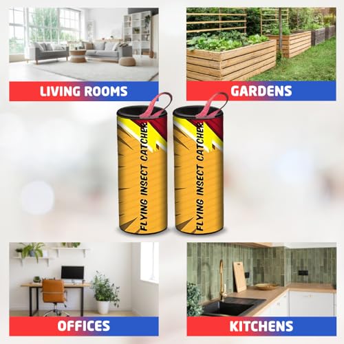1ABOVE 8pcs Flying Insect Catcher, Sticky Paper, Fly Traps, Odorless and Mess-Free Adhesive Tape for Home Use, Indoor and Outdoor - Image 5