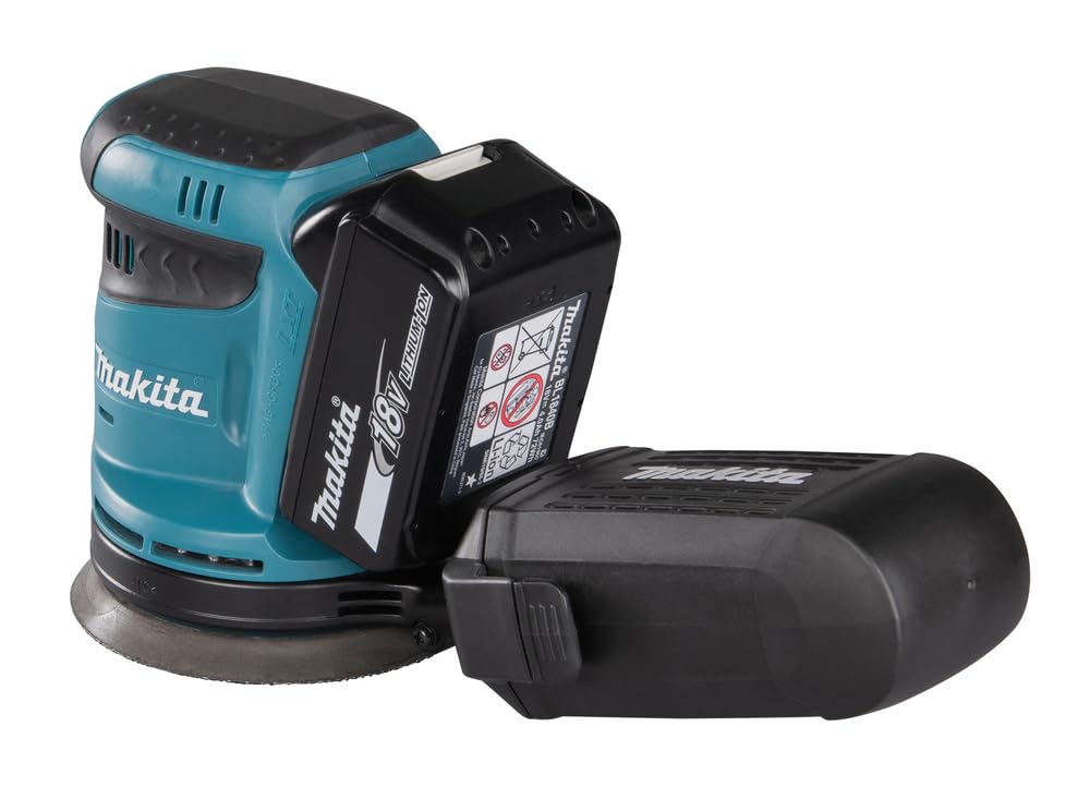 Makita DBO180ZJ Exzenterschleifer 18 V Makpac - ohne Akku und Ladegerät, Blau, Silber, 125 mm