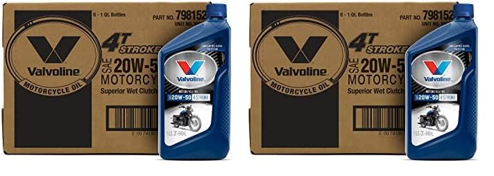 Valvoline4-Stroke Motorcycle SAE 20W-50 Motor Oil 1 QT, Case of 6 (Pack of 2)