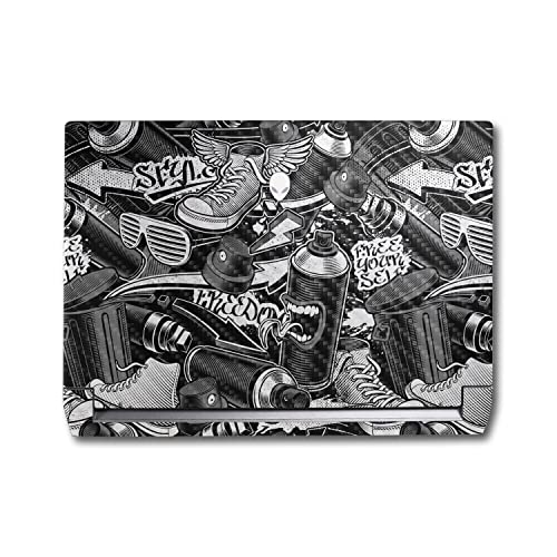 Image of MightySkins Carbon Fiber Skin Compatible with Alienware M17 R5 (2022) Full Wrap Kit - Mono Hip Hop | Protective, Durable Textured Carbon Fiber Finish | Easy to Apply & Change Styles | Made in The USA