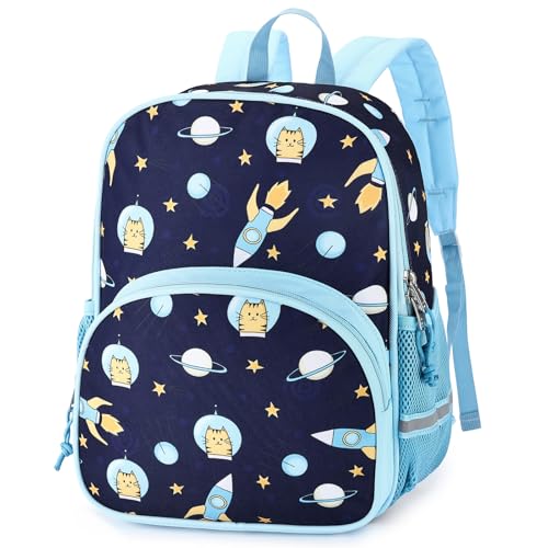 Kasgo Kinderrucksack, Niedlich Vorschule Kinder Rucksack Kindergartenrucksack Kleinkind Schulrucksack mit Brustgurt für Mädchen Jungen 3-7 Jahren Astronaut