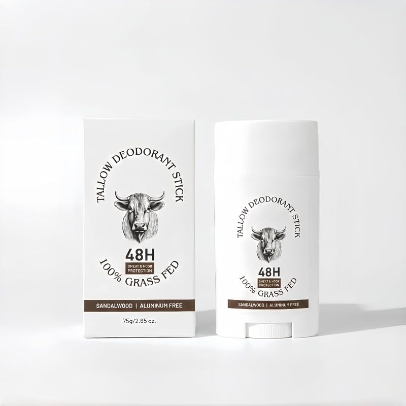 Desodorante em bastão de sebo bovino feeling group, sem alumínio, bergamota, 75 g