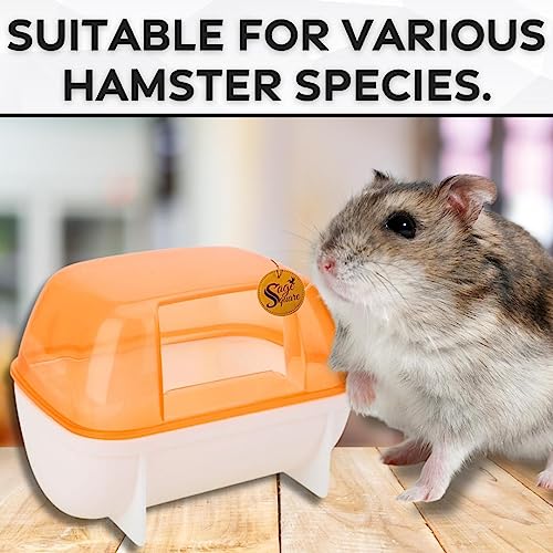 Image of Sage Square Bath Sand Tub for Hamster, Dwarf, Gerbil, Chinchilla, Mice - Enhance Your Pet's Hygiene in Style, Provide Your Pets with a Relaxing Bathing Area.