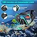 Snorkeling Gear for Adults, Mask Fin Snorkel Set, Dry Top Snorkel, Snorkeling Kit Travel Diving Package, Panoramic View Anti-Fog Anti-Leak (S/M)