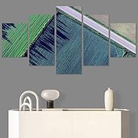 SIGNWIN 5 Panel Canvas Wall Art Modern Art Aerial Expressive Global Landscape Mountain Multicolor Photography for Home Decorations Ready to Hang - 60