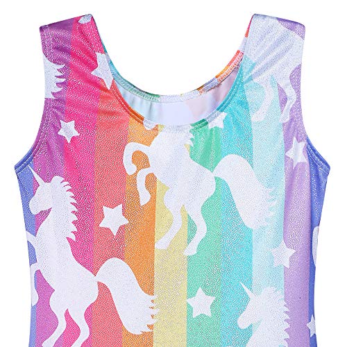 Girls Dance Leotards With Skirt Size 2 3 Ballet Tutu Dance Dress Mermaid Unicorn Gymnastic Skirt(Baby Girls/Toddler Girls/Big Girls) (Colorful Stripe, 100(2-3 Years Old)) #TOP3
