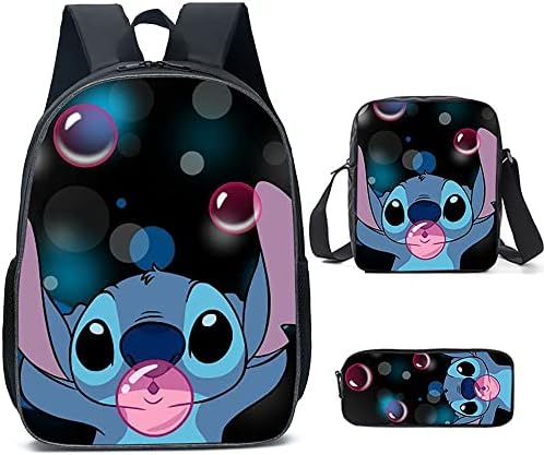 LIUZHUQIN 3PCS Boys Backpack,Girls Bags With Lunch Box Pencil Case Set,Adjustable Shoulder 16 Inch Backpacks