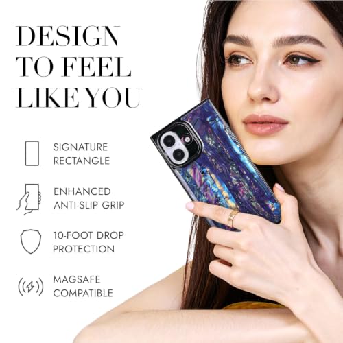 Image of COCOMII Rectangle for iPhone 16 Plus Case, Milky Way Abalone Shell
