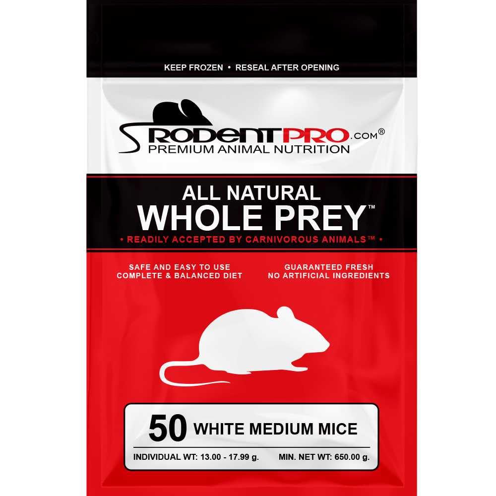 RodentPro Frozen Reptile Feeder White Medium Mice (50 Count)
