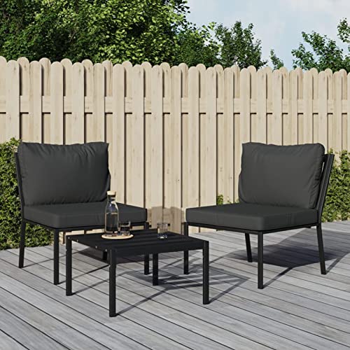 Xichuzi Sillas de jardín 2 uds Acero con Cojines, Sillas Jardin Exterior, Silla Playa, Sillas Terraza Exterior, Silla Terraza, Garden Chair, Muebles De Jardin, Gris 60x74x79 cm