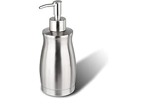 Chrome Soap Dispenser for Kitchen Sink - Brushed Nickel Stainless Steel Sink Soap Dispenser Pump