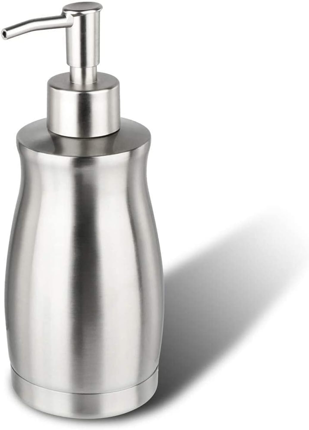 Soap Dispenser - Unique Curved Stainless Steel Bottle, Rust-Proof Bathroom Soap Dispenser, Suitable Dish Hand Soap Dispenser for Kitchen(13.5 Ounce / 400ML)