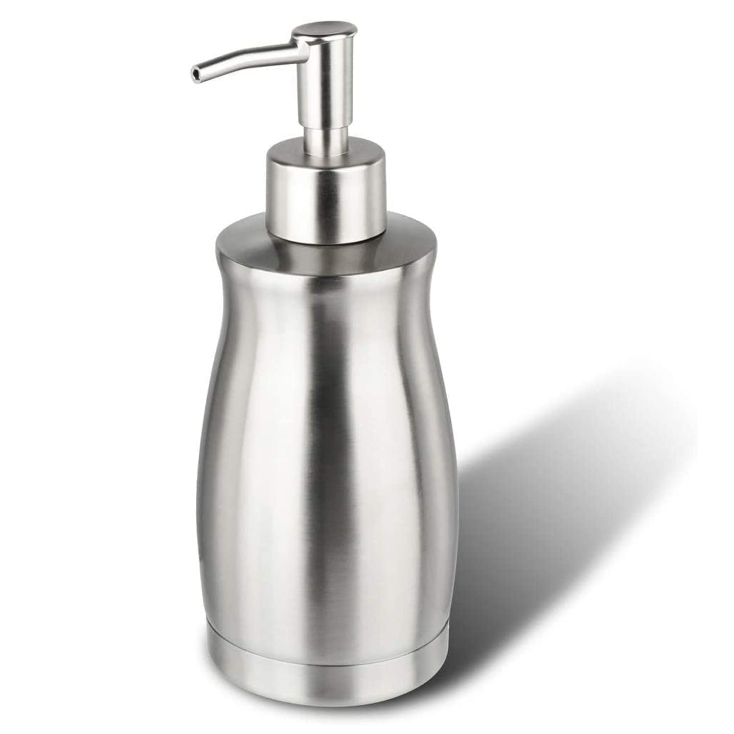 Soap Dispenser - Unique Curved Stainless Steel Bottle, Rust-Proof Bathroom Soap Dispenser, Suitable Dish Hand Soap Dispenser for Kitchen(13.5 Ounce / 400ML)