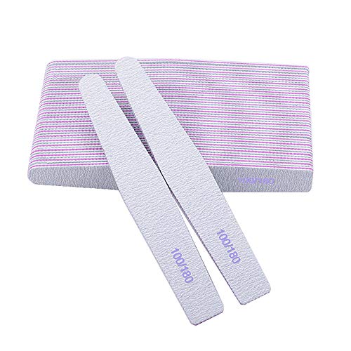 ONNPNN 50 Pieces Nail Files, 100/180 Grit Nails Buffer, Double Sided Emery Board, Extension Gel and Acrylic Fingernail File, Professional Manicure Pedicure Tool kit Suit for Home and Salon Use