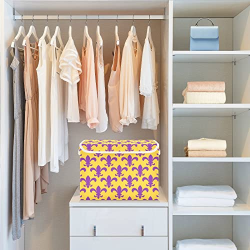 Linqin Closet Storage Box Storage Baskets For Towel Mardi Gras Purple Clothes Organization 12X12X16 #TOP3