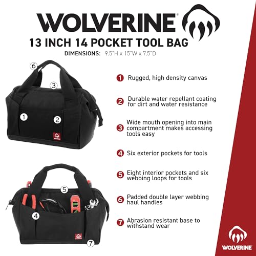 Sac à outils 14 poches WOLVERINE avec boucles de sangle - 3
