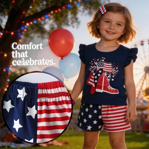 Image of VIKITA girls summer clothes toddler tshirts & shorts clothing sets cute birthday gifts for little kids