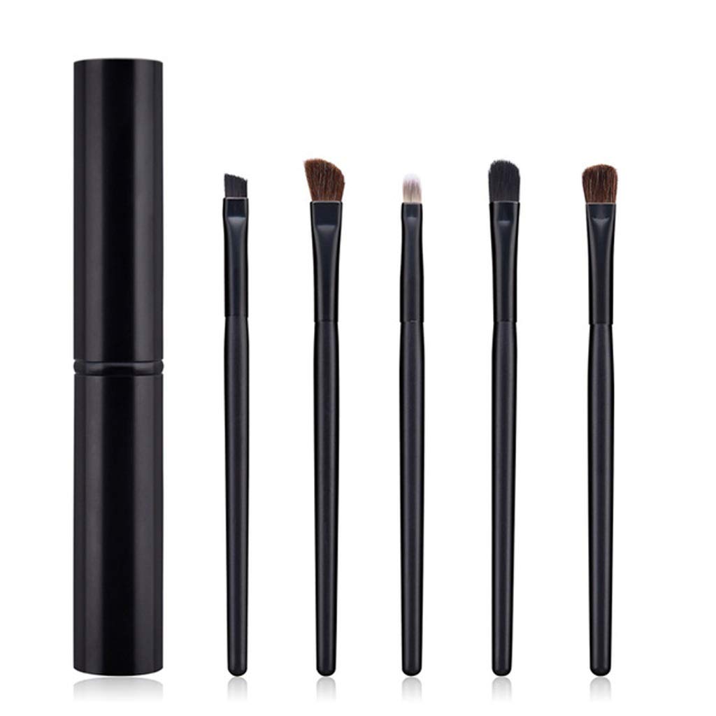 Spazzola for Trucco da 5 Pezzi Piccoli Mini pennelli in Oro Nero pennelli parziali for Il Trucco all'Ingrosso (Color : E)