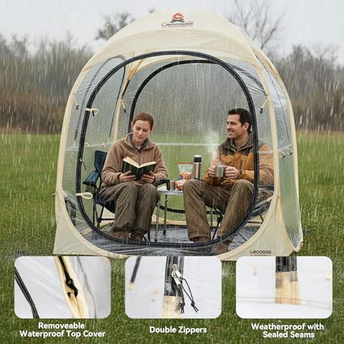 Carpa deportiva pop up para 4 personas beige miniatura 4