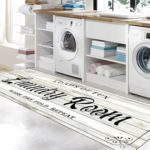Zoke Farmhouse Laundry Room Rug Cover