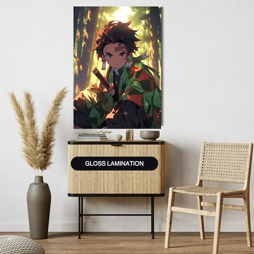 Image of Tanjiro Kamado Poster | Demon Slayer Anime - kimetsu no yaiba | Laminated | For Wall, Office and Home Decor | A3 and A4 Sizes (A4 Medium, 10)