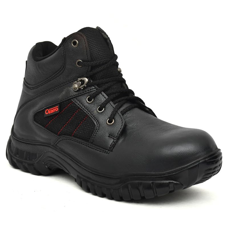 Ozarro Black Genuine Leather Steel Toe Safety Shoe (NW4402) (B0CJMQRR86) Amazon Price History, Amazon Price Tracker
