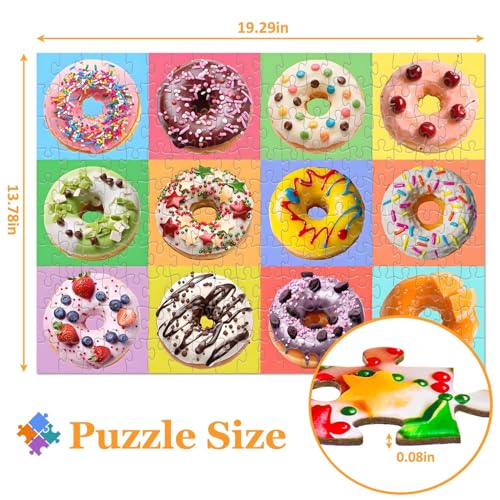 Rompecabezas para niños de 6 a 12 años: 200 piezas con temática de donuts dulces, juguetes educativos para aprender jugando, regalo para niños y niñas, decoración para el hogar miniatura 6