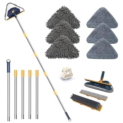ShinyDew Wall Cleaner Mop with Long Handle, 5-i...