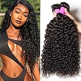 Julia Wholesale 10A Indian Virgin Curly Hair Weave 3 Bundles Cheap 100% Unprocessed Remy Human Hair Extensions 95-100g/pc Natural Black Color (20 22 24 inch)