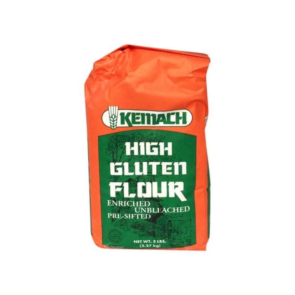 Kemach High Gluten Flour Enriched Unbleached PreSifted, 5 Pound Kosher Certified