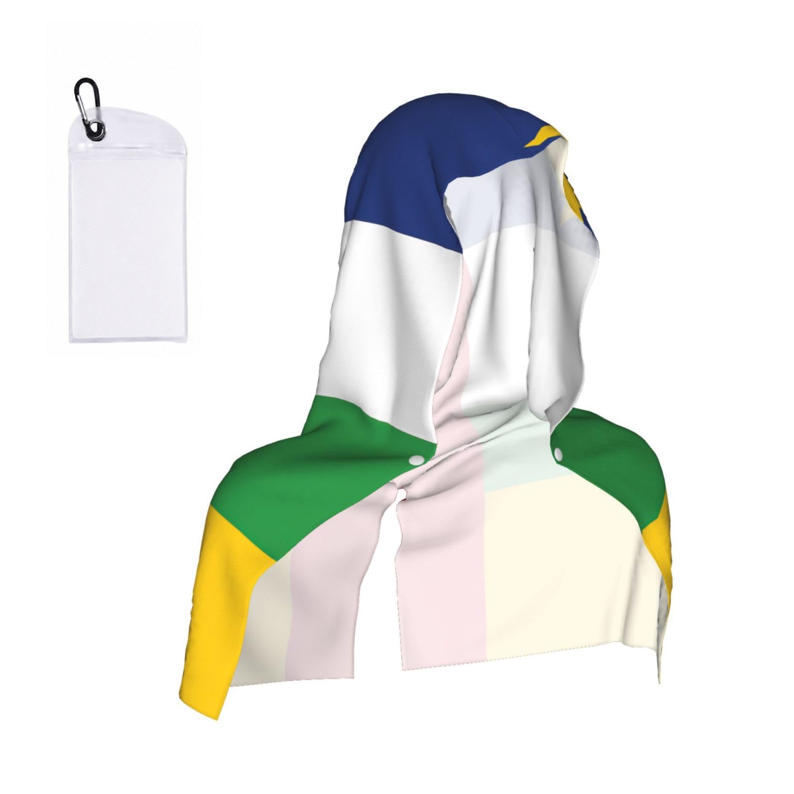 DUWAA Central African Flag Print Cooling Hooded Sports Towel, 30×60cm Quick Drying Summer Cool Head Wrap For Neck And Face