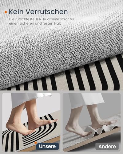 Tapis de chambre à coucher rond beige et doux imprimé géométrique