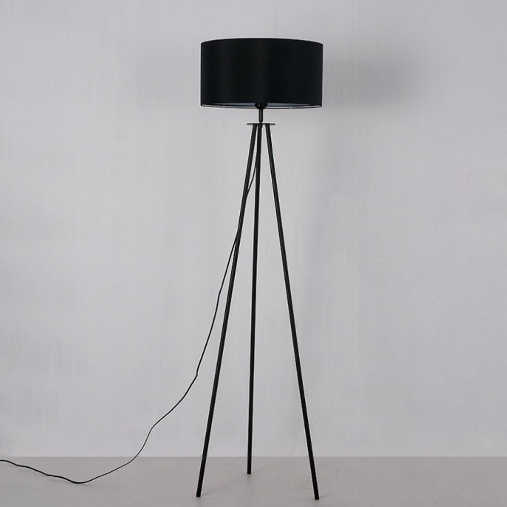Lampada da Terra con Paralume in Lino, Lampada A Palo Alto, Attacco E27, Dimmerabile, Luce Verticale, Luce D'accento, Luce D'angolo per La Lettura, Arredamento Moderno per La Casa