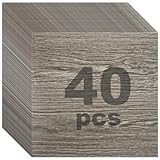 DAJAVE 40 Stück PVC Bodenbelag Betonoptik 30x30cm Vinylboden Selbstklebend Bodenfliesen Betonoptik Klebefliesen Boden, Vinylboden Rutschfest, Wasserfest, Vinyl Fliesen Wohnzimmer (Graue Holzmaserung)