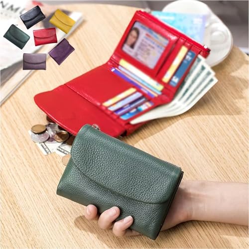 Womens wallet，Unisex Pebble Leather Wallet,Small Wallets for Women, Short Genuine Leather Purse，for Men Women Everyday(Black)3