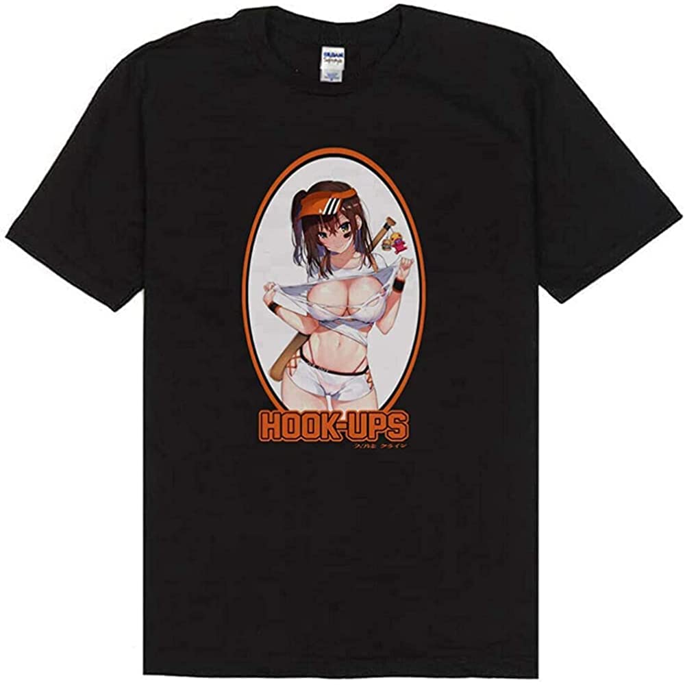 Vintage Hook-Ups Skateboard Hoshizora Rin Hentai Japanese Men T Shirt