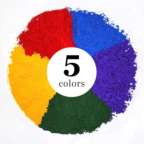 GOODTAKE 5 Colors Concrete Pigment, Iron Oxide Powder, Concrete Cement Dye Color Pigment for Brick, Tile, Clay, Lime, Mortar, Grout, Plaster, Paint, Bath Bombs...