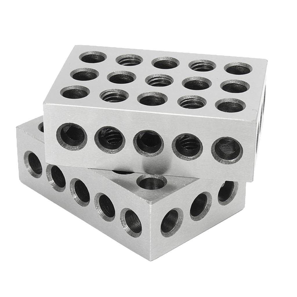 Pair 1-2-3 Block Set 0.0002 inch Precision Matched Milling Machinist 23 Holes-picture-28
