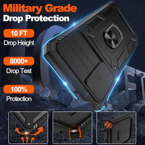 Coque Samsung A13 5G noire armure rotative blindée - 3