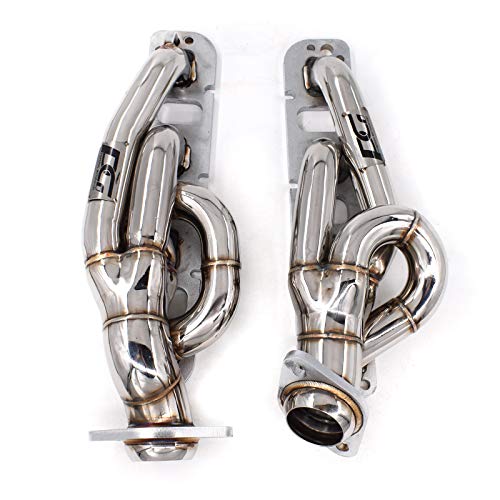 POWERGO MOTORSPORT 1353403840 1-5/8 x 2-1/2 inches 304 Stainless Steel Shorty Headers for RAM 1500 5.7L Hemi V8