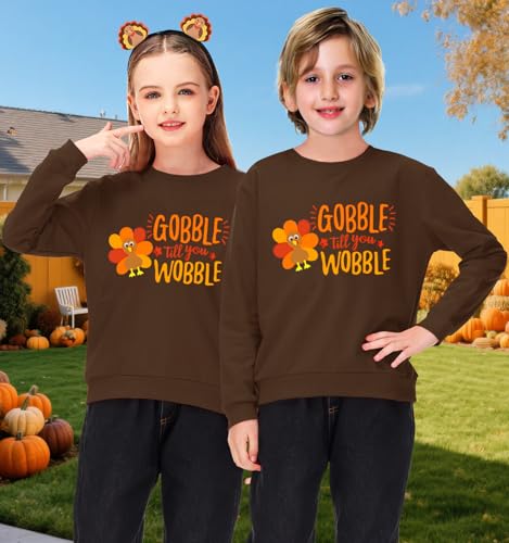 Image of Remimi Kids Halloween Sweatshirt Long Sleeve Thanksgiving Tops 3-14 Years
