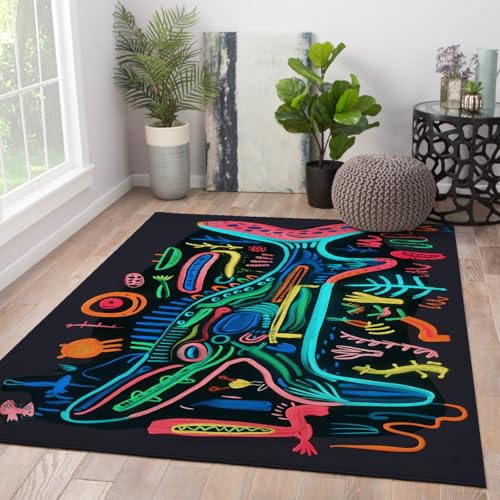 Tapis graffiti 60x120cm abstrait de dessins animés pour chambre moderne - 4