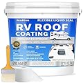 RV Roof Coating White, Wadities Waterproof Solar Reflective Sealant, Flexible RV Roof Sealant for Campers, Trailers, Motorhomes, Metal Buildings and Leak Repairs - 1 Gallon